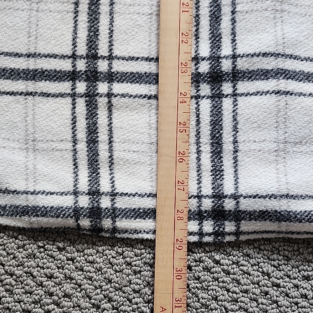 American Eagle Cream and Black Checkered Cotton Blend Shacket Women's Size Large - Picture 7 of 7